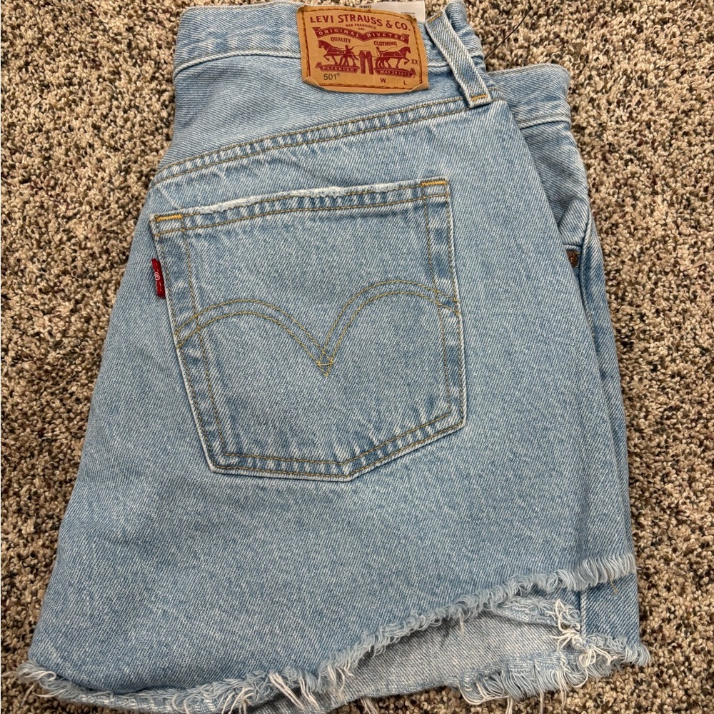 Levi's Light Blue 501 Jean Shorts
